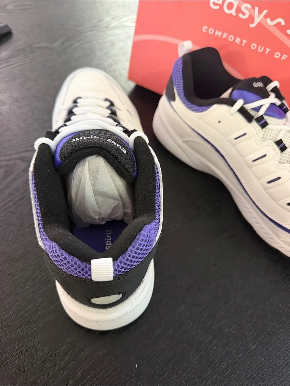 Easy Spirit White Sneakers with Purple Trim